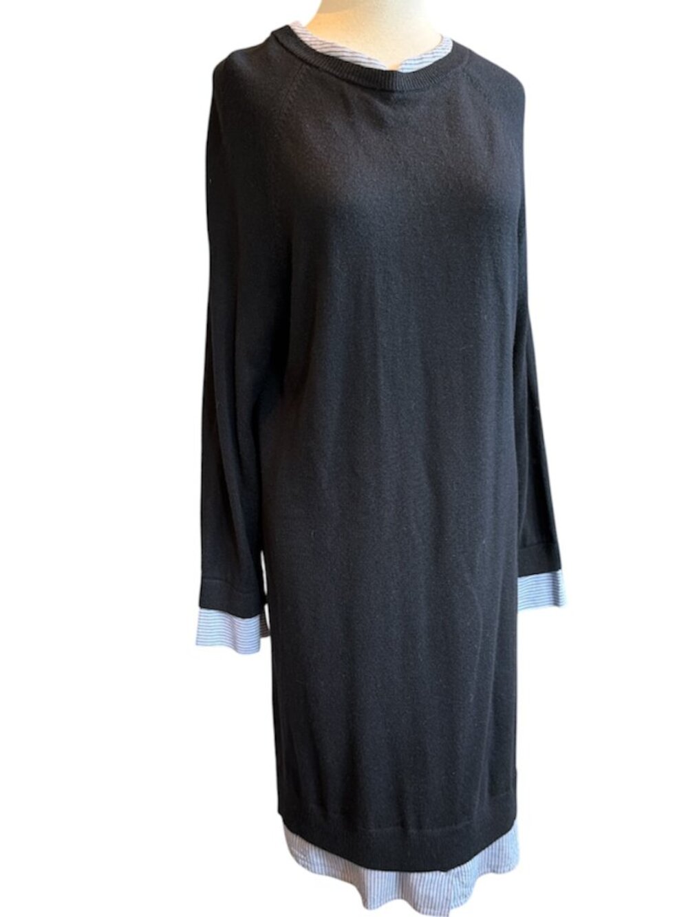 Joie Faux Shirt Long Sleeve Sweater Shift Dress